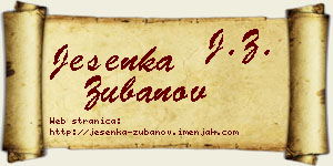 Jesenka Zubanov vizit kartica